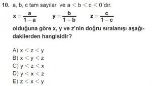 Mezun Matematik kazanım Test 5 soru 10