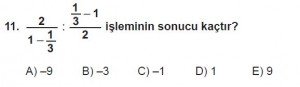 Mezun Matematik kazanım Test 5 soru 11