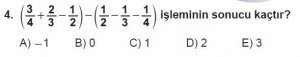 Mezun Matematik kazanım Test 5 soru 4