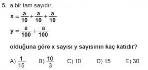 Mezun Matematik kazanım Test 5 soru 5