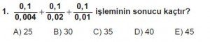 Mezun Matematik kazanım Test 6 soru 1