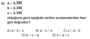 Mezun Matematik kazanım Test 6 soru 10