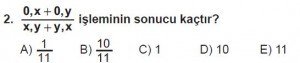 Mezun Matematik kazanım Test 6 soru 2