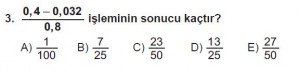 Mezun Matematik kazanım Test 6 soru 3