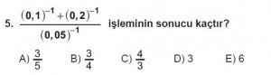 Mezun Matematik kazanım Test 6 soru 5