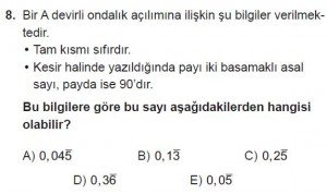Mezun Matematik kazanım Test 6 soru 8