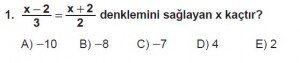 Mezun Matematik kazanım Test 7 soru 1