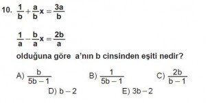 Mezun Matematik kazanım Test 7 soru 10