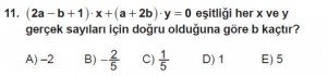 Mezun Matematik kazanım Test 7 soru 11
