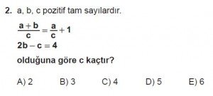 Mezun Matematik kazanım Test 7 soru 2