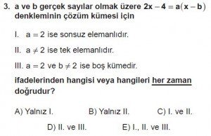 Mezun Matematik kazanım Test 7 soru 3