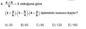 Mezun Matematik kazanım Test 7 soru 4