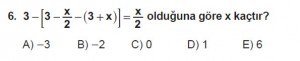 Mezun Matematik kazanım Test 7 soru 6