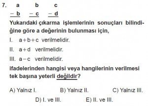 Mezun Matematik kazanım Test 7 soru 7
