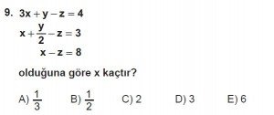 Mezun Matematik kazanım Test 7 soru 9