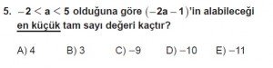 Mezun Matematik kazanım Test 8 soru 5