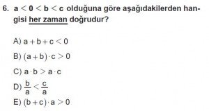 Mezun Matematik kazanım Test 8 soru 6