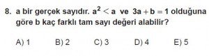 Mezun Matematik kazanım Test 8 soru 8