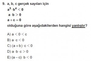 Mezun Matematik kazanım Test 8 soru 9