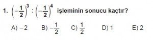 Mezun Matematik kazanım Test 9 soru 1