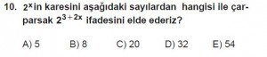 Mezun Matematik kazanım Test 9 soru 10