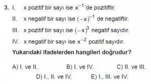 Mezun Matematik kazanım Test 9 soru 3