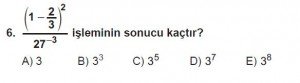 Mezun Matematik kazanım Test 9 soru 6
