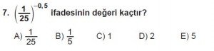 Mezun Matematik kazanım Test 9 soru 7