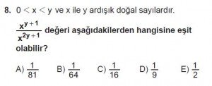 Mezun Matematik kazanım Test 9 soru 8