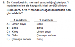 10. Sıınıf Kimya Test 10 Soru 6