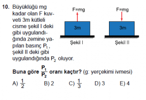 10. Sınıf Fizik Test 1 Soru 10