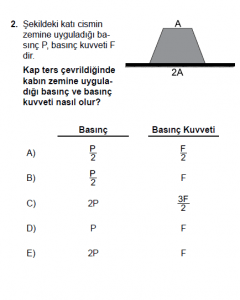 10. Sınıf Fizik Test 1 Soru 2