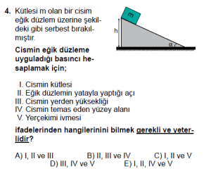10. Sınıf Fizik Test 1 Soru 4