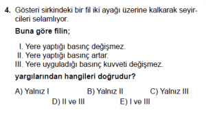 10. Sınıf Fizik Test 2 Soru 4
