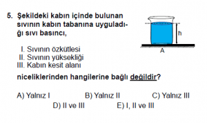 10. Sınıf Fizik Test 2 Soru 5