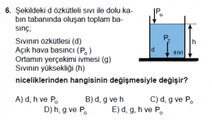 10. Sınıf Fizik Test 2 Soru 6
