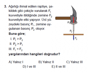 10. Sınıf Fizik Test 2 Soru3