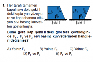 10. Sınıf Fizik Test 3 Soru 1