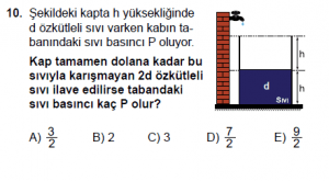 10. Sınıf Fizik Test 3 Soru 10