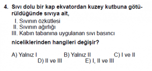 10. Sınıf Fizik Test 3 Soru 4