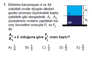 10. Sınıf Fizik Test 3 Soru 7