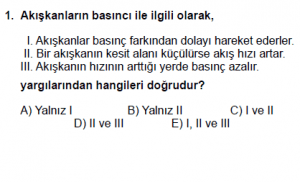 10. Sınıf Fizik Test 4 Soru 1