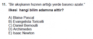 10. Sınıf Fizik Test 4 Soru 11