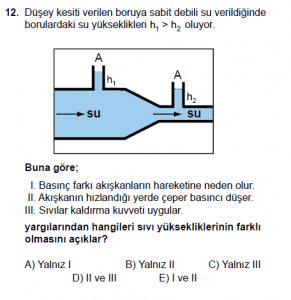 10. Sınıf Fizik Test 4 Soru 12