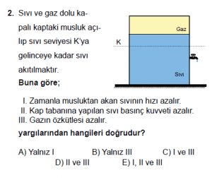10. Sınıf Fizik Test 4 Soru 2