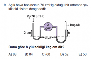 10. Sınıf Fizik Test 4 Soru 9