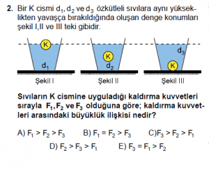 10. Sınıf Fizik Test 5 Soru 2