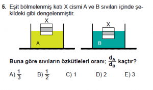 10. Sınıf Fizik Test 5 Soru 5