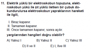 10. Sınıf Fizik Test 6 Soru 11