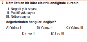 10. Sınıf Fizik Test 6 Soru 7